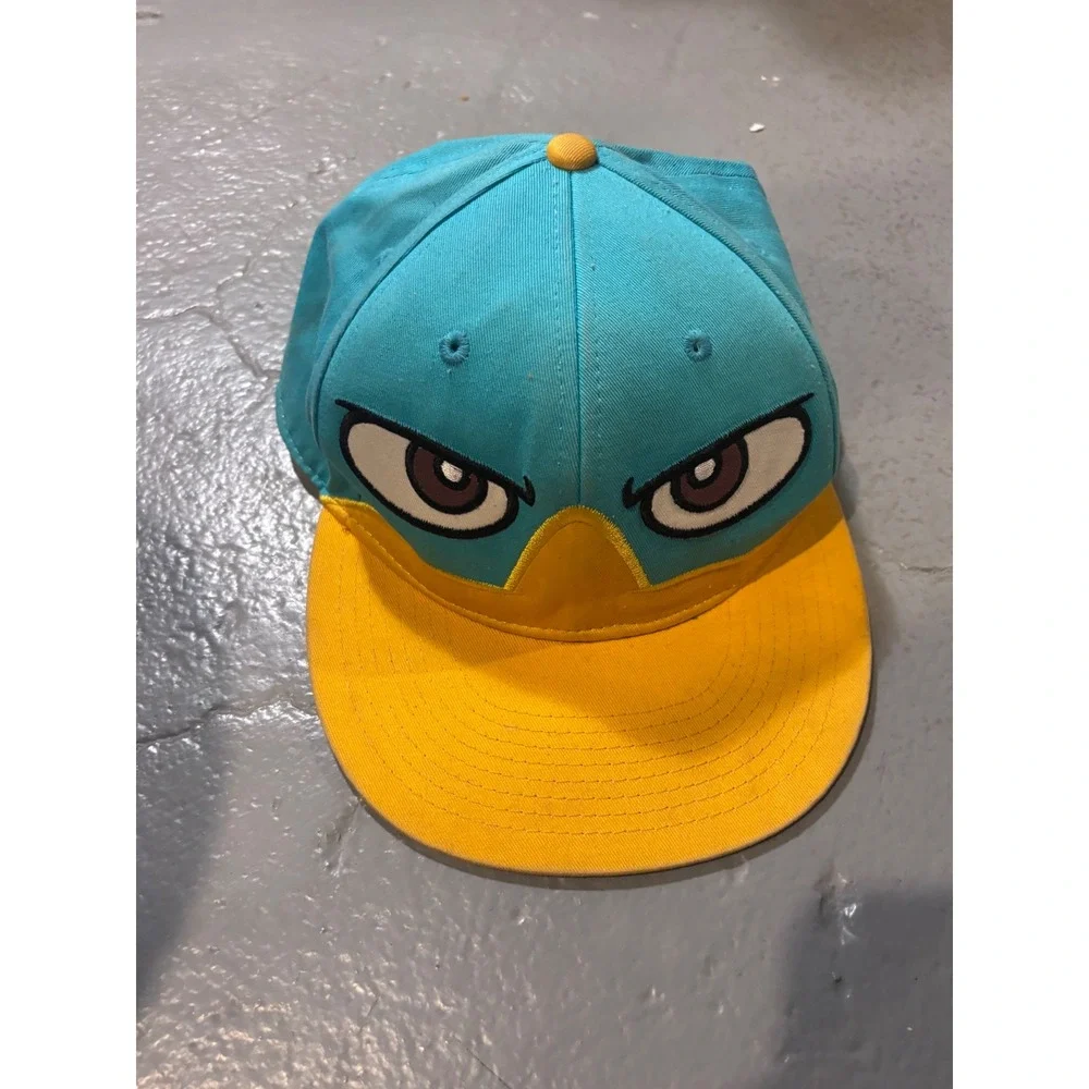 Disney Perry the Platypus Hat Unisex One Size Teal fitted Flat Brim Cap